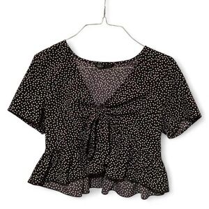 SHEIN Black and White Dotted Blouse